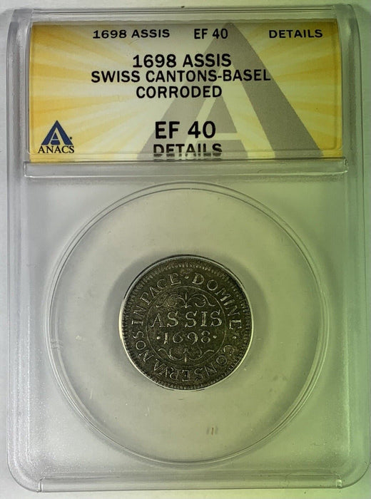 1698 ASSIS Swiss Cantons-Basel ANACS XF 40 Details Corroded
