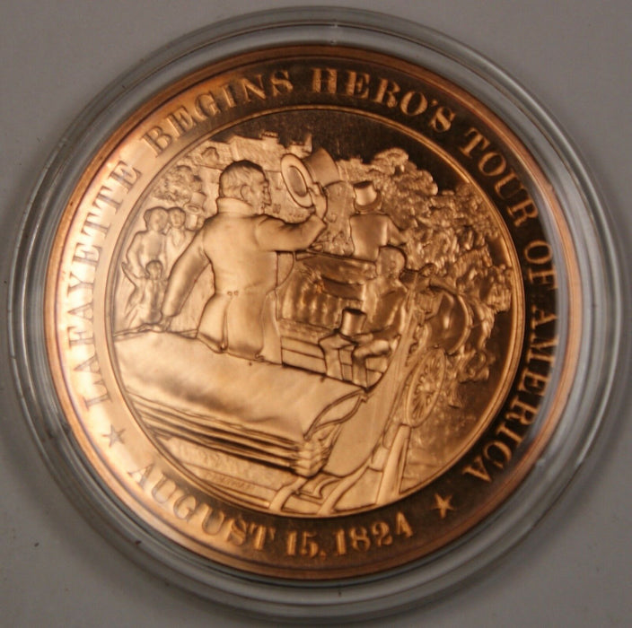 Bronze Proof Medal Lafayette Begins Hero's Tour of America August 15 1824