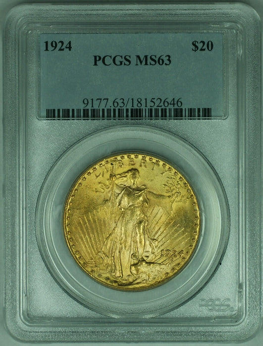 1924 $20 St. Gaudens Gold Double Eagle  PCGS MS-63   (BB)