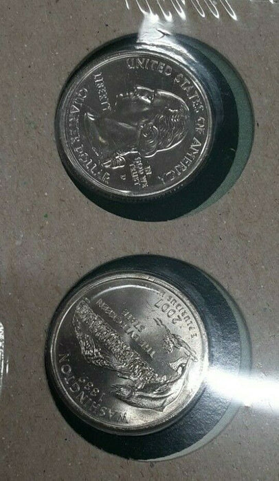 Washington 2007 P&D Statehood Quarter Set in Orig. US Mint Coin Cover w/Stamp