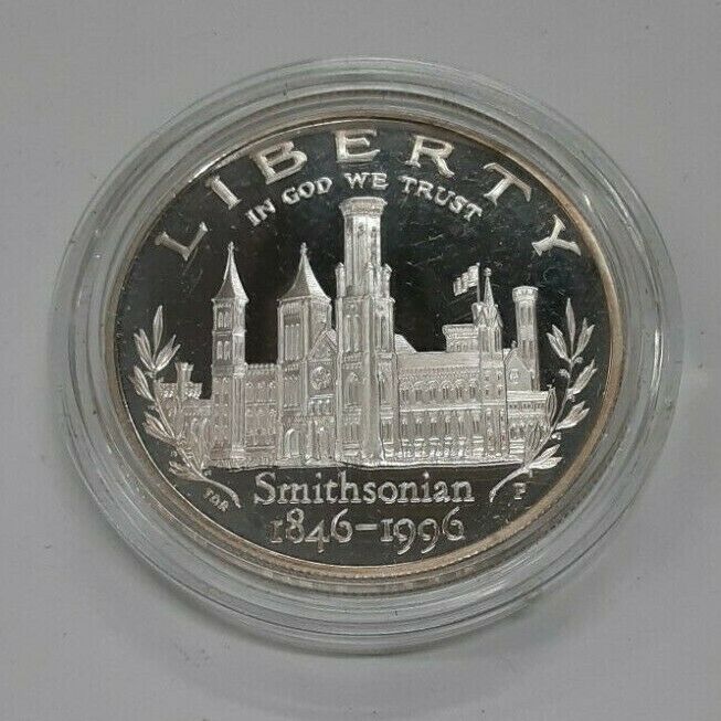 1996-P Smithsonian 150th Anniversary Commem Proof Silver $1 in Capsule ONLY