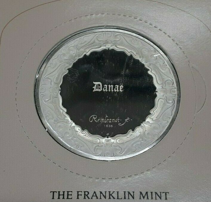 Franklin Mint Genius/Rembrandt PR .925 Silver Medal-Danae in Card