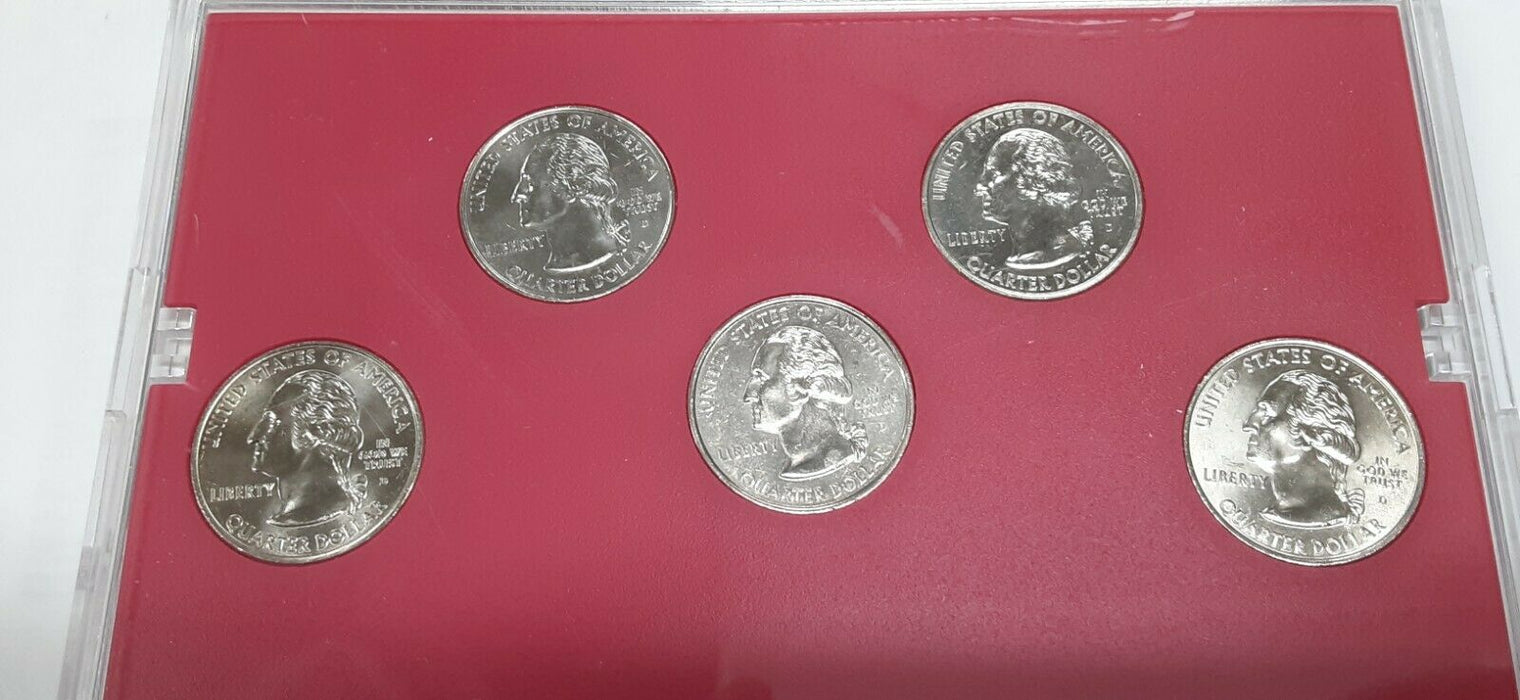 2002-D State Quarters 5 Coin Set 50 States Program-BU in Plastic Case