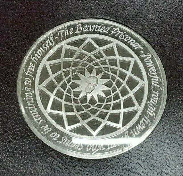 Franklin Mint Genius of Michelangelo PF .925 Silver Medal- The Bearded Prisoner