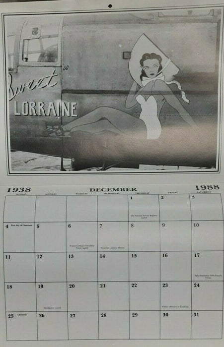 1988 Lucky Ladies WWII Bombers Nose Art Calendar -- See Photos