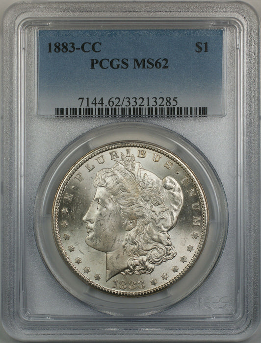 1883-CC Morgan Silver Dollar $1 Coin PCGS MS 62 (Better Coin 12-B)