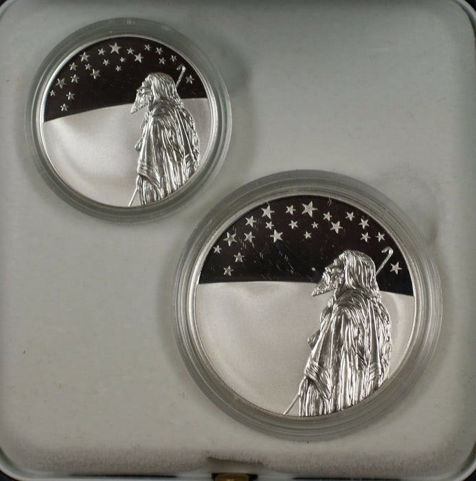 1999 Israel New Sheqalim Biblical Art 2 Coin Silver Proof & UNC Set w/ Box & COA