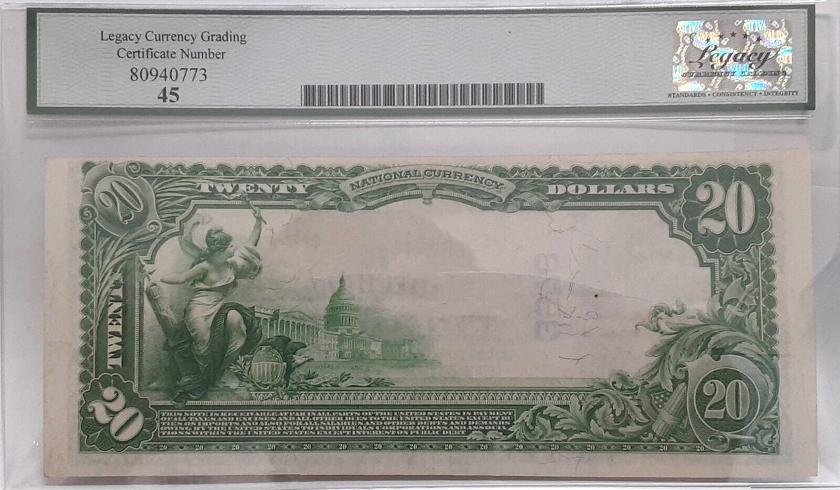 1902 $20 Nat'l Currency PB Mitchell NB, Mitchell SD CH#3578 Legacy EF-45