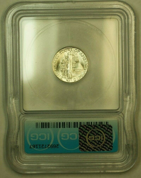 1945 Silver Mercury Dime 10c Coin ICG MS-65 M