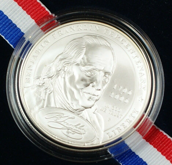 2006 Benjamin Franklin Founding Father UNC Silver Dollar W/ Mint Box & COA DGH