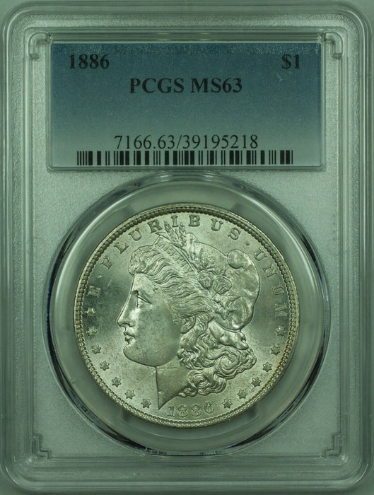 1886 Morgan Silver Dollar $1 Coin PCGS MS-63 Better Coin (27) G