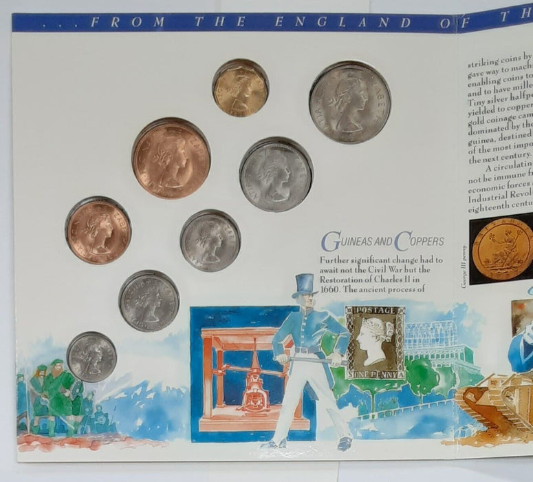 1989 United Kingdom BU 8 Coin Set (Pound/Shilling/Pence) in Royal Mint OGP