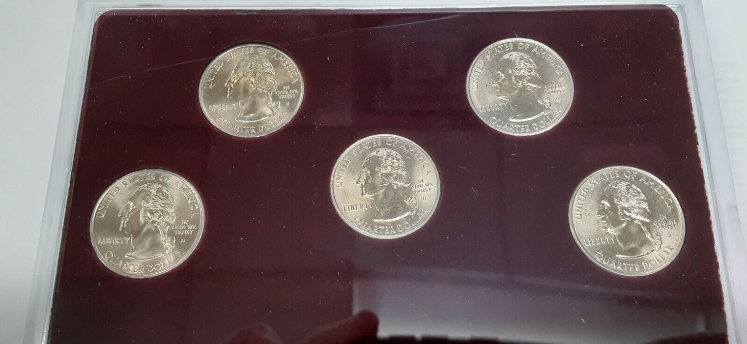 2000-D Commemorative Quarters 5 Coin Set 50 States Program-BU in Plastic Case