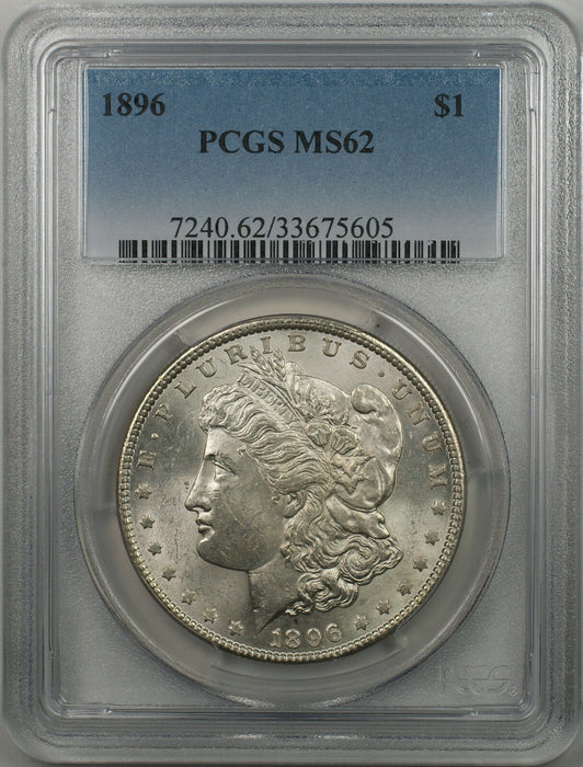 1896 Morgan Silver Dollar $1 Coin PCGS MS-62 Better Coin (6)