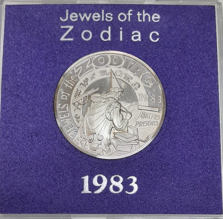 Mardi Gras Jewels of Zodiac/Bacchus .999 Fine Silver Round-UNC in Case