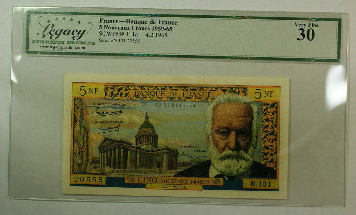 1959-65 5 Nouveaux Francs Banque de France Currency Legacy (PCGS) VF-30