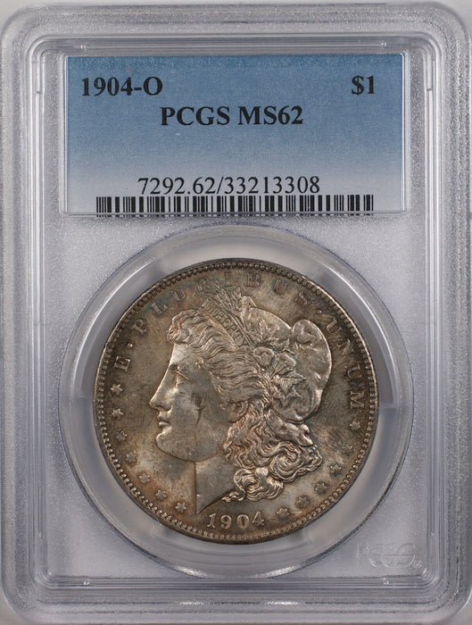 1904-O Morgan Silver Dollar $1 Coin PCGS MS 62 (Toned 12-A)