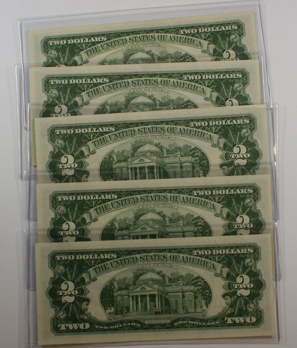 (5) 1963 $2 United States Note- Consecutive Serial Numbers- (A1)