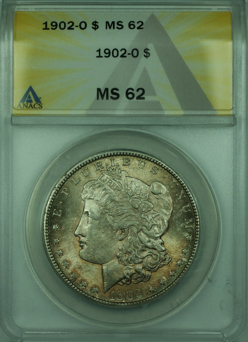 1902-O Morgan Silver Dollar $1 Coin ANACS MS-62 Beautifully Toned Better (28) B