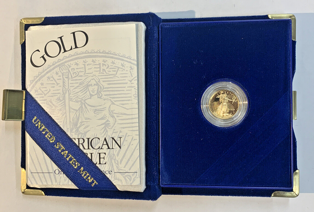 1997 Proof American $5 Gold Eagle 1/10 OZ Original Box & COA