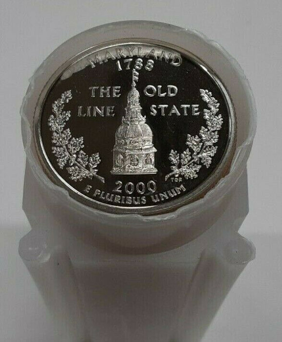 2000-S Maryland State Roll of Proof Clad Washington Quarters - 40 Coins Total