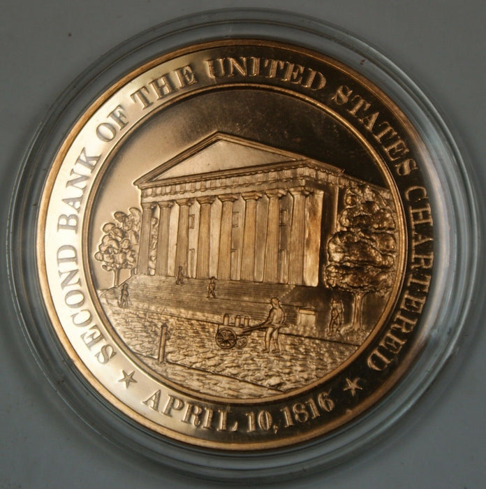 Bronze Proof Medal Second Bank of the United States Chartered April 10 1816