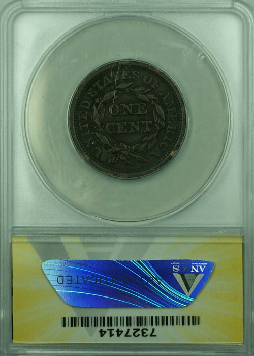 1852 Braided Hair Large Cent  ANACS VF-35 Details Damaged  (43)