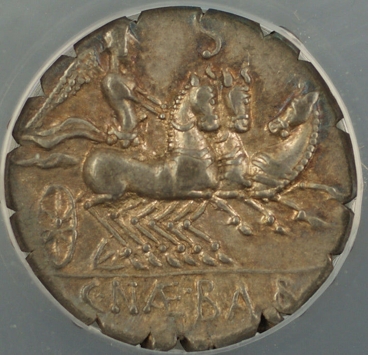 79 BC Ancient Roman Denarius Silver Coin Rome C Naevius Balbes ANACS AU-53 AKR