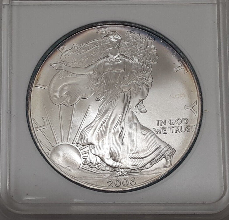 2006 American Silver Eagle Coin BU in Plastic Holder