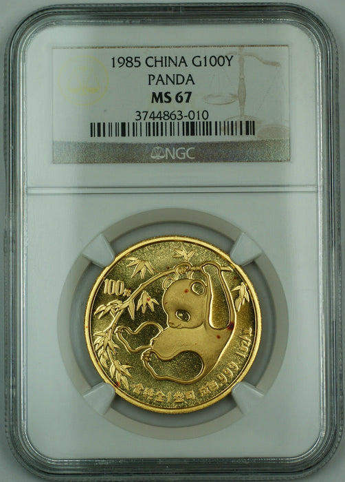 1985 China 100 Yuan Panda 1 Oz. 999 Gold Coin NGC MS-67