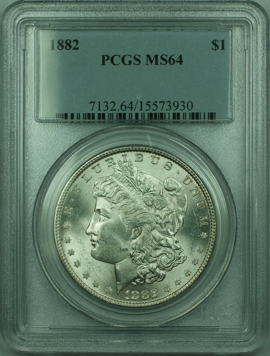 1882 Morgan Silver Dollar $1 Coin PCGS MS-64 (RP)