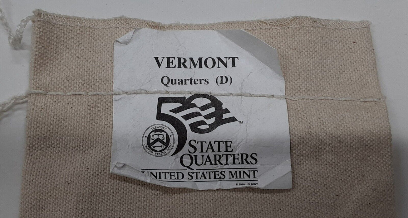 $25 US Mint BU 2001-D Vermont State Quarters Bag in Original Packaging