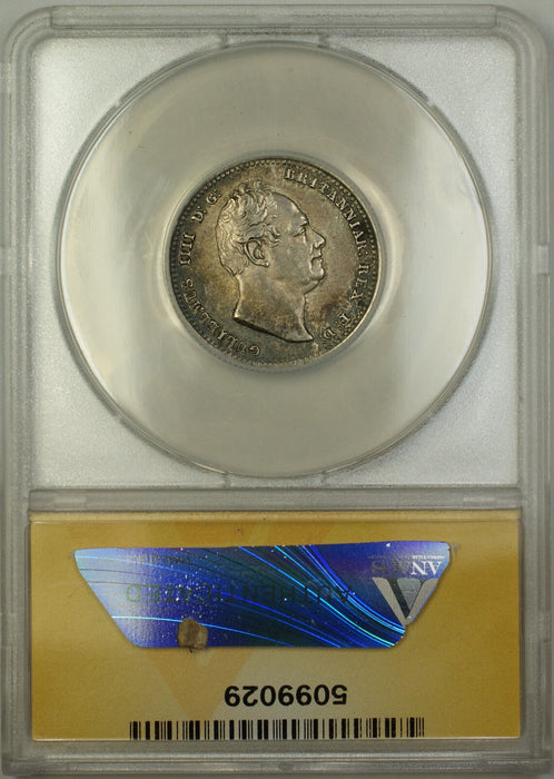 1836 Great Britain Silver Shilling Coin ANACS AU-53