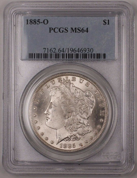 1885-O US Morgan Silver Dollar $1 Coin PCGS MS-64 (Better) BR5 A