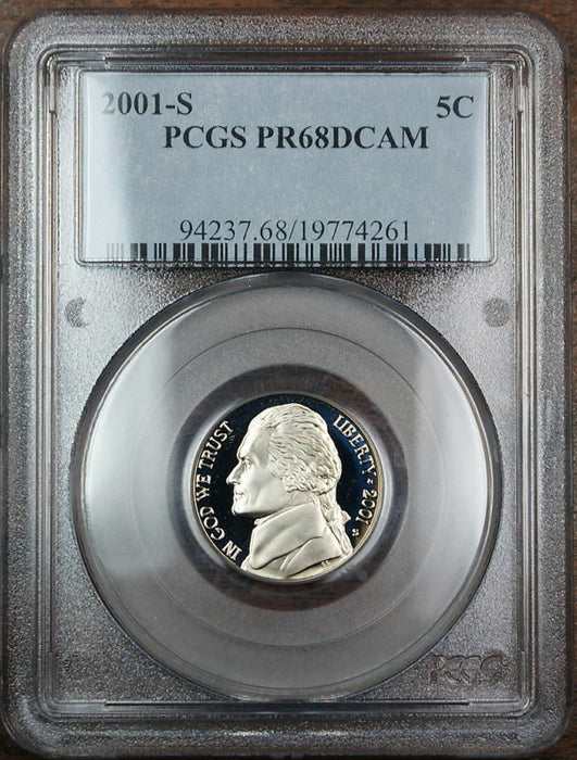 2001-S Proof Jefferson Nickel, PCGS PR-68 DCAM