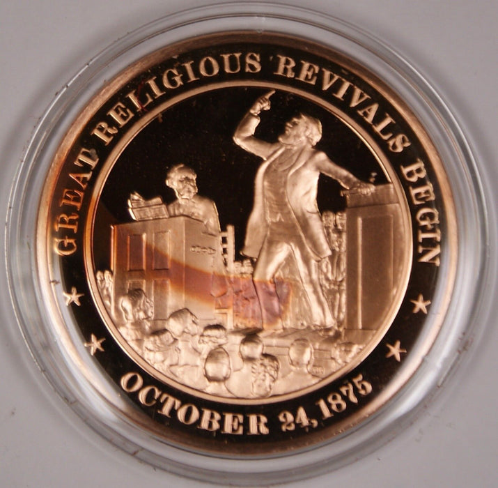 Bronze Proof Medal Great Religious Revivals Begin October 24 1875