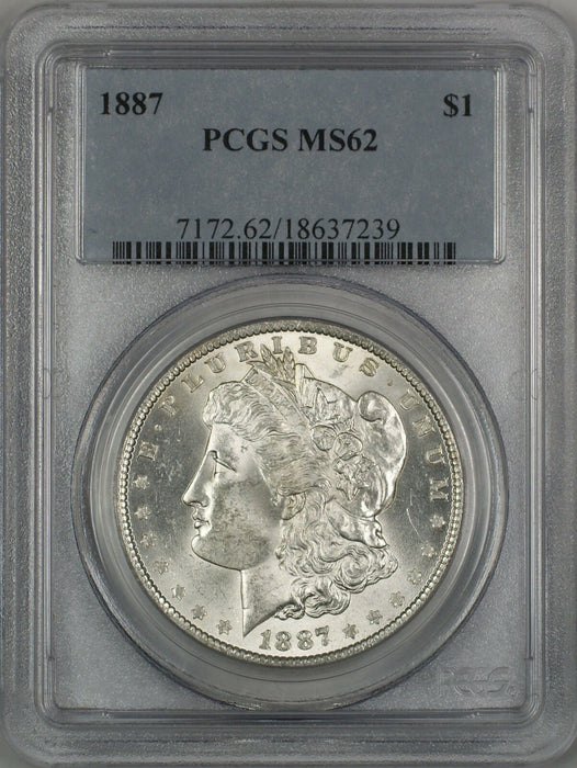 1887 Morgan Silver Dollar $1 PCGS MS-62 (Better Coin) (3A)