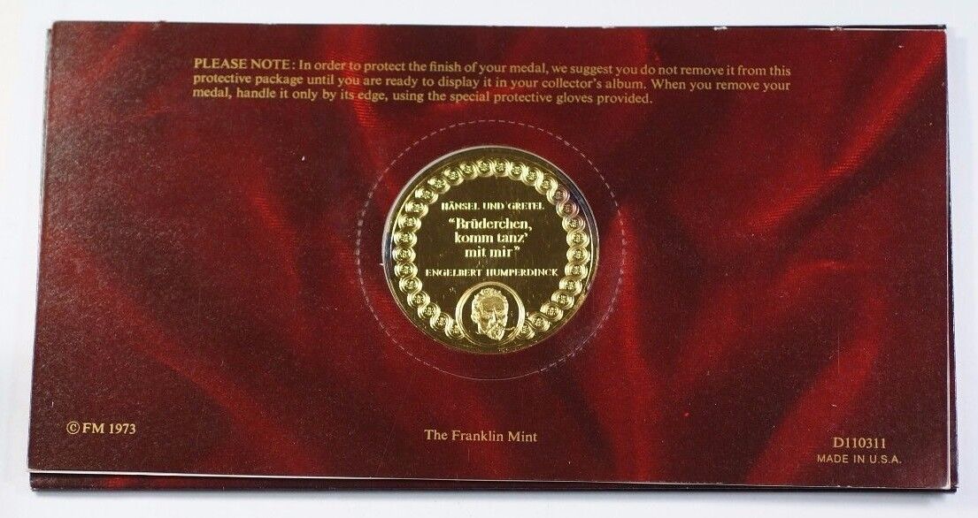 La Scala Operas Most Beautiful Moments Gold-Plated Silver Medal Hansel & Gretel