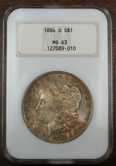 1884-O Morgan Silver Dollar, NGC MS-63 Toned OGH