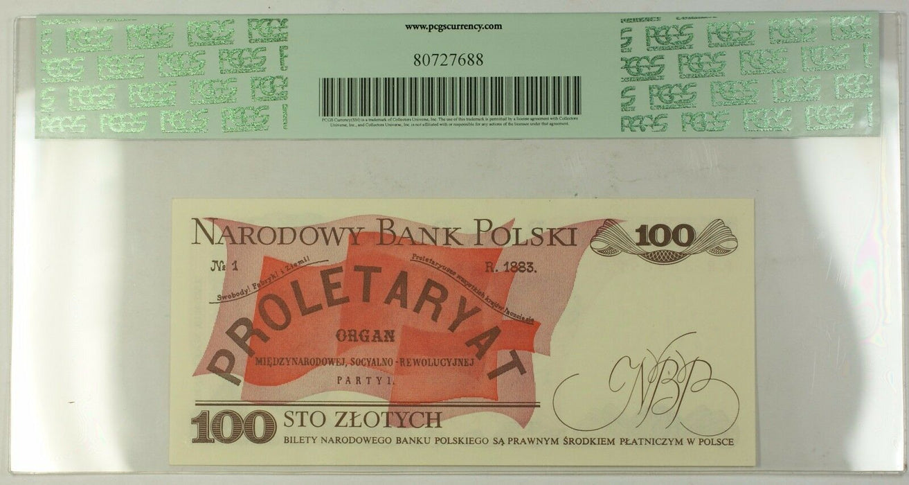 1.12.1988 1986-88 Poland 100 Zlotych Bank Note SCWPM#143e PCGS Superb Gem 68 PPQ