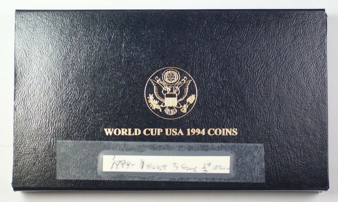 1994-W Gold $5 & D Silver $1 & 50 Cents World Cup 3 Coin BU Comem Set in OGP JAH