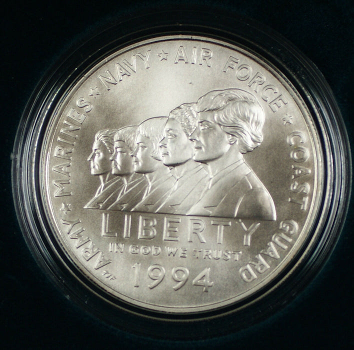 1994 US Veterans Commemorative 3 Coin Silver Dollar UNC Set w/ Box & COA DGH