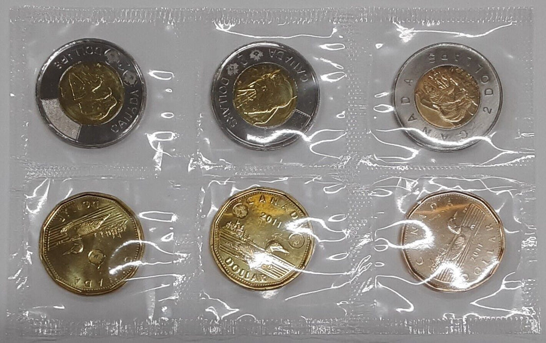 2011-12 Canada 6pc Coin & Token Set - $1 & $2 - in Original RCM Pkg w/COA