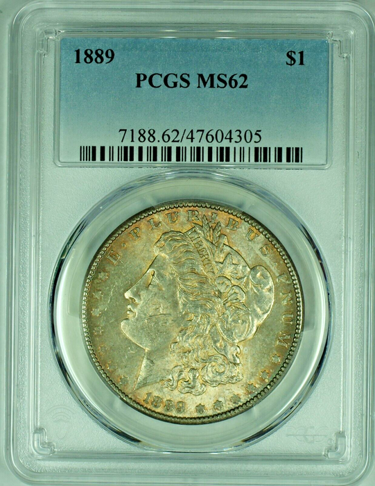 1889 Morgan Silver Dollar Toned PCGS MS 62 A 47