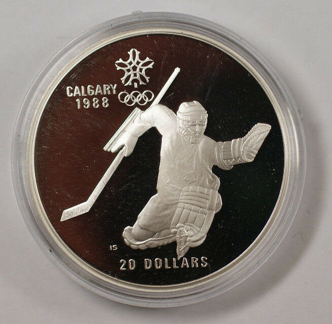 1986 Canada RCM 20 Dollar Silver 1988 Calgary Olympic Games Silver Proof Coin