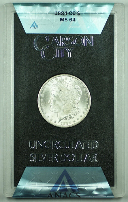 1884-CC GSA Morgan Silver $1 Dollar Coin ANACS MS 64 (14) D