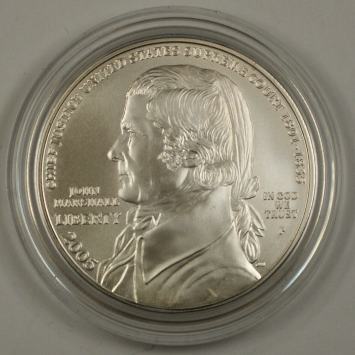 2005 Chief Justice John Marshall Commemorative UNC Silver Dollar Box & COA