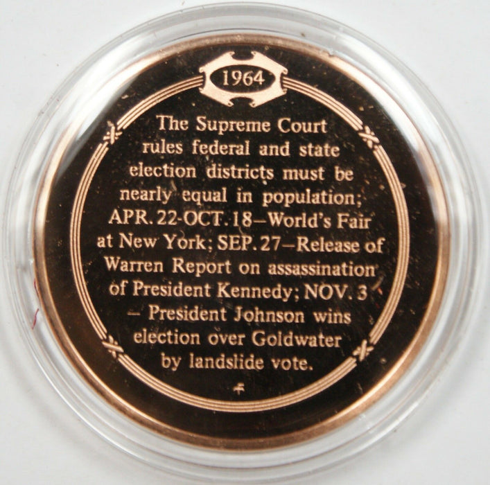 Bronze Proof Medal Equal Representation Means "One Man One Vote"1964