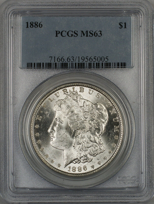 1886 Morgan Silver Dollar $1 PCGS MS-63 (Better Coin) (E) RL