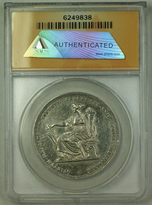 1879 Austria 2 Gulden Silver Coin Wedding Jubilee ANACS AU-58 Details